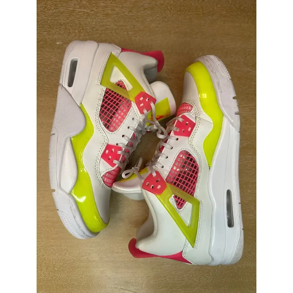 Jordan Women's Athletic Shoes White Pink Neon Yellow